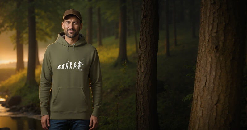 Pánská mikina evoluce rybáře